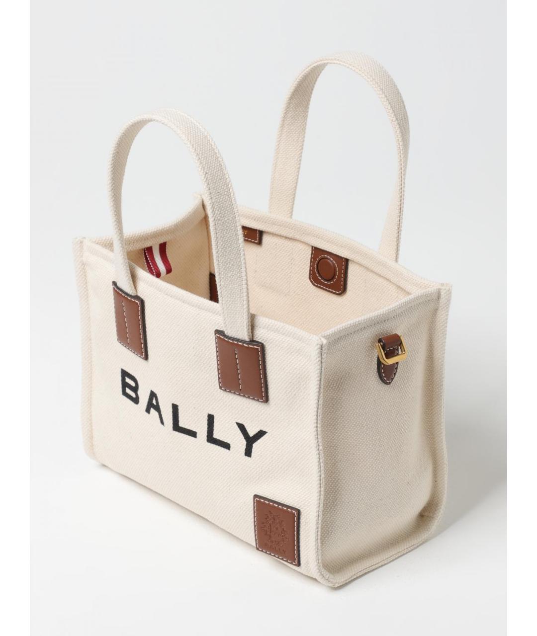 BALLY Бежевая тканевая сумка тоут, фото 4