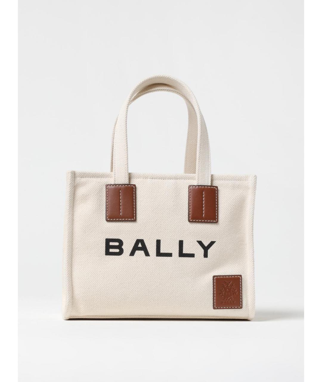 BALLY Бежевая тканевая сумка тоут, фото 5