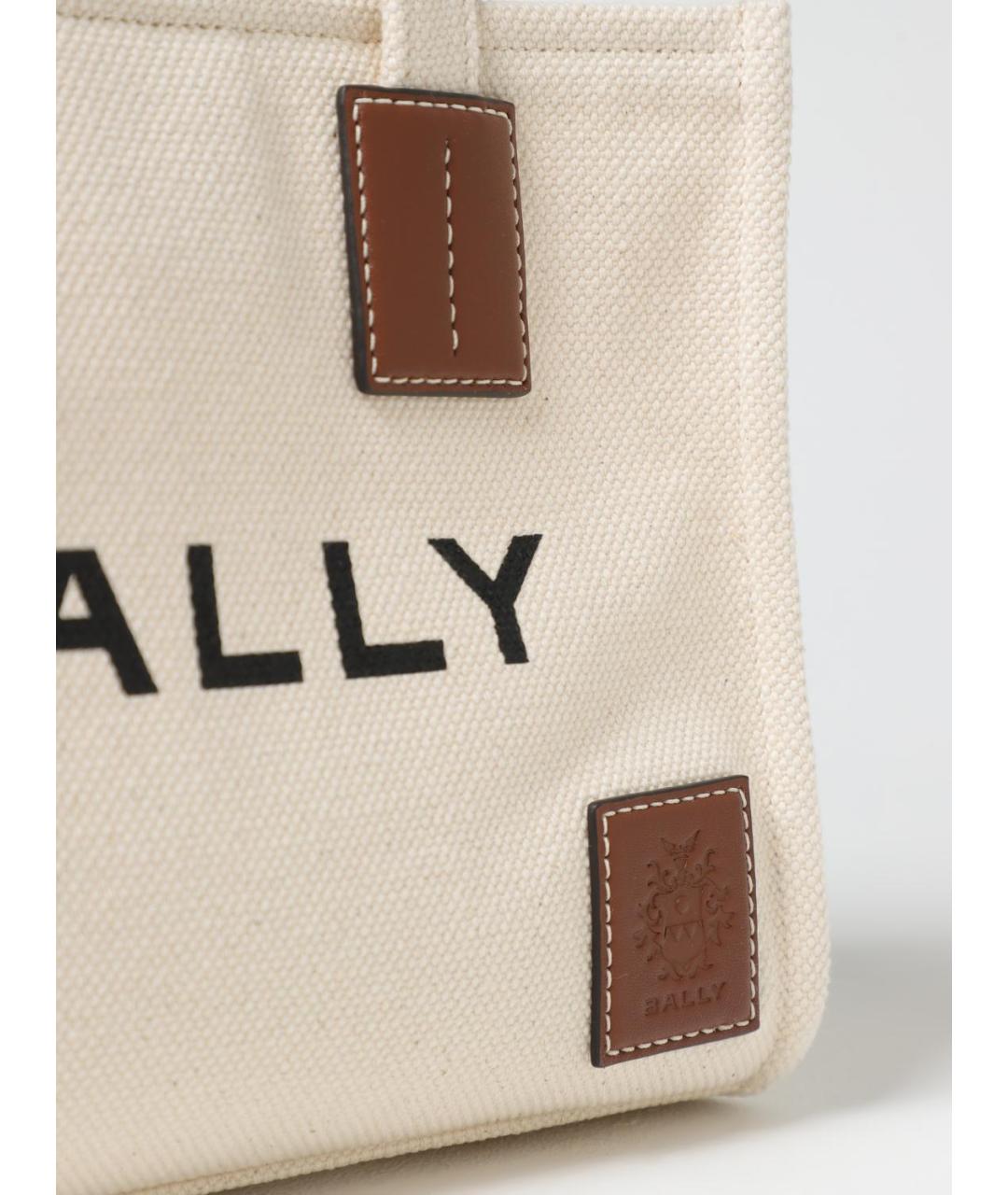 BALLY Бежевая тканевая сумка тоут, фото 3