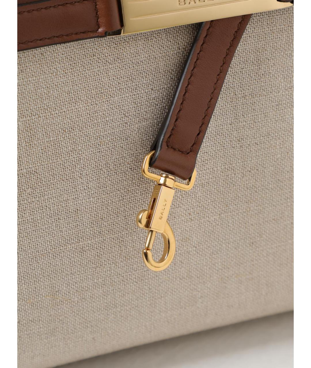 BALLY Бежевая тканевая сумка тоут, фото 3