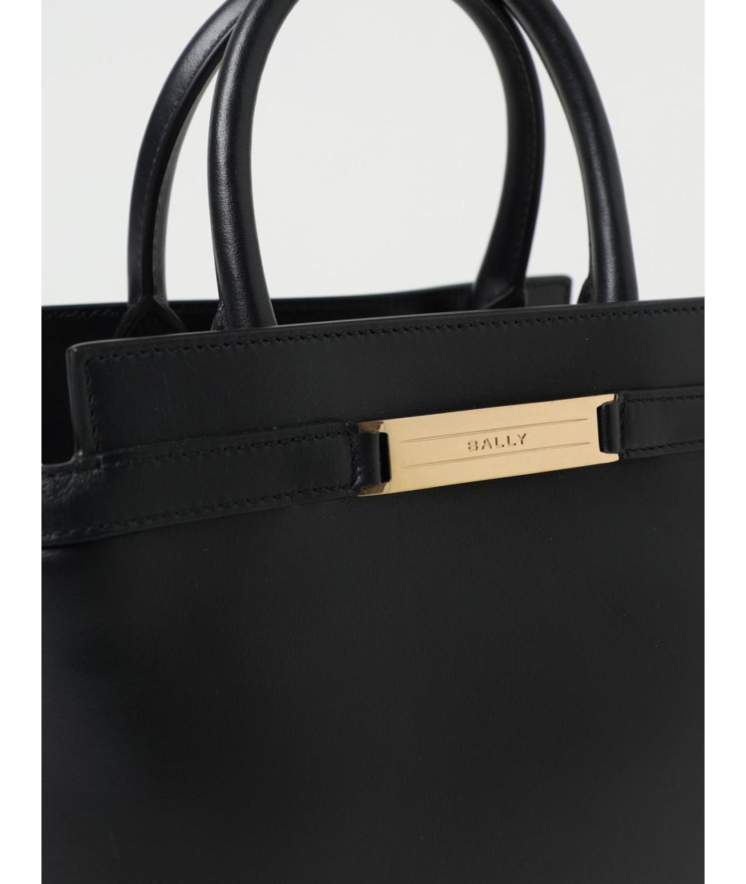 BALLY Черная кожаная сумка тоут, фото 3