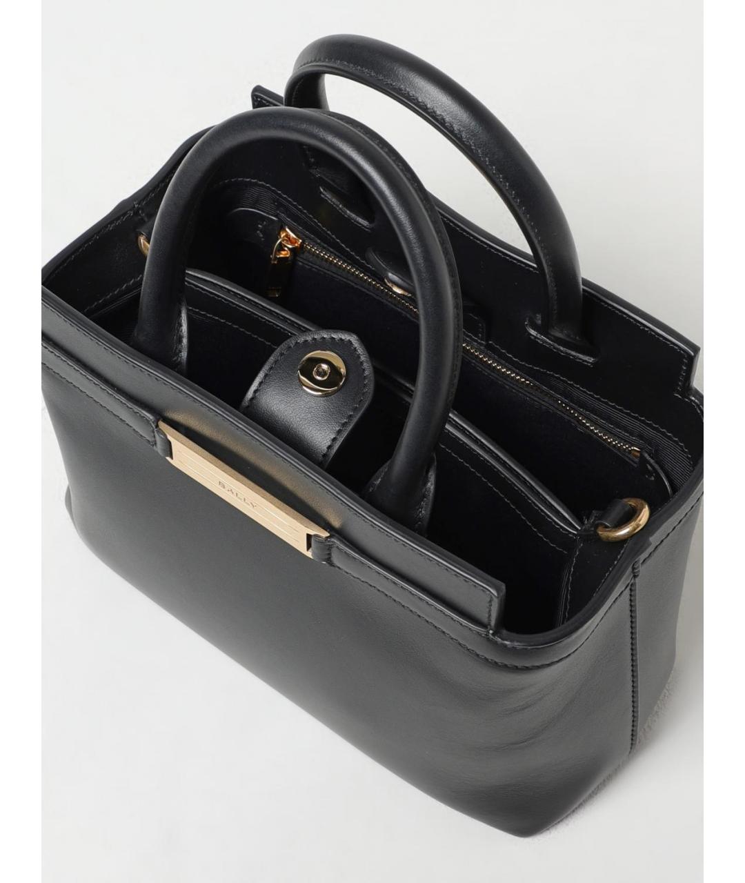 BALLY Черная кожаная сумка тоут, фото 4