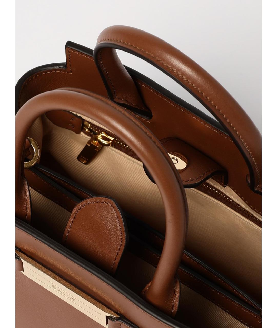 BALLY Коричневая кожаная сумка тоут, фото 5
