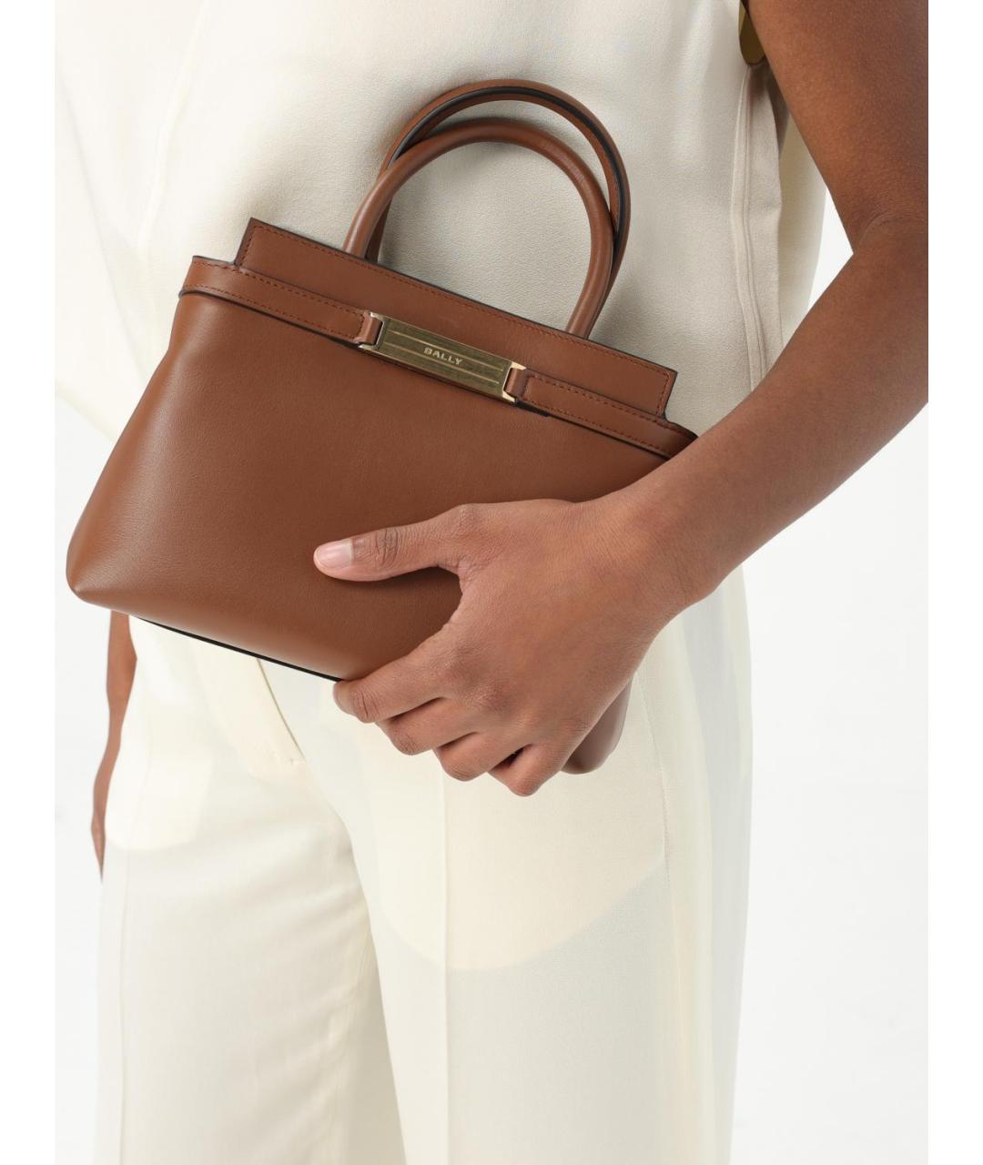 BALLY Коричневая кожаная сумка тоут, фото 2