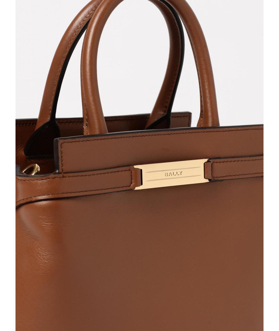 BALLY Коричневая кожаная сумка тоут, фото 4