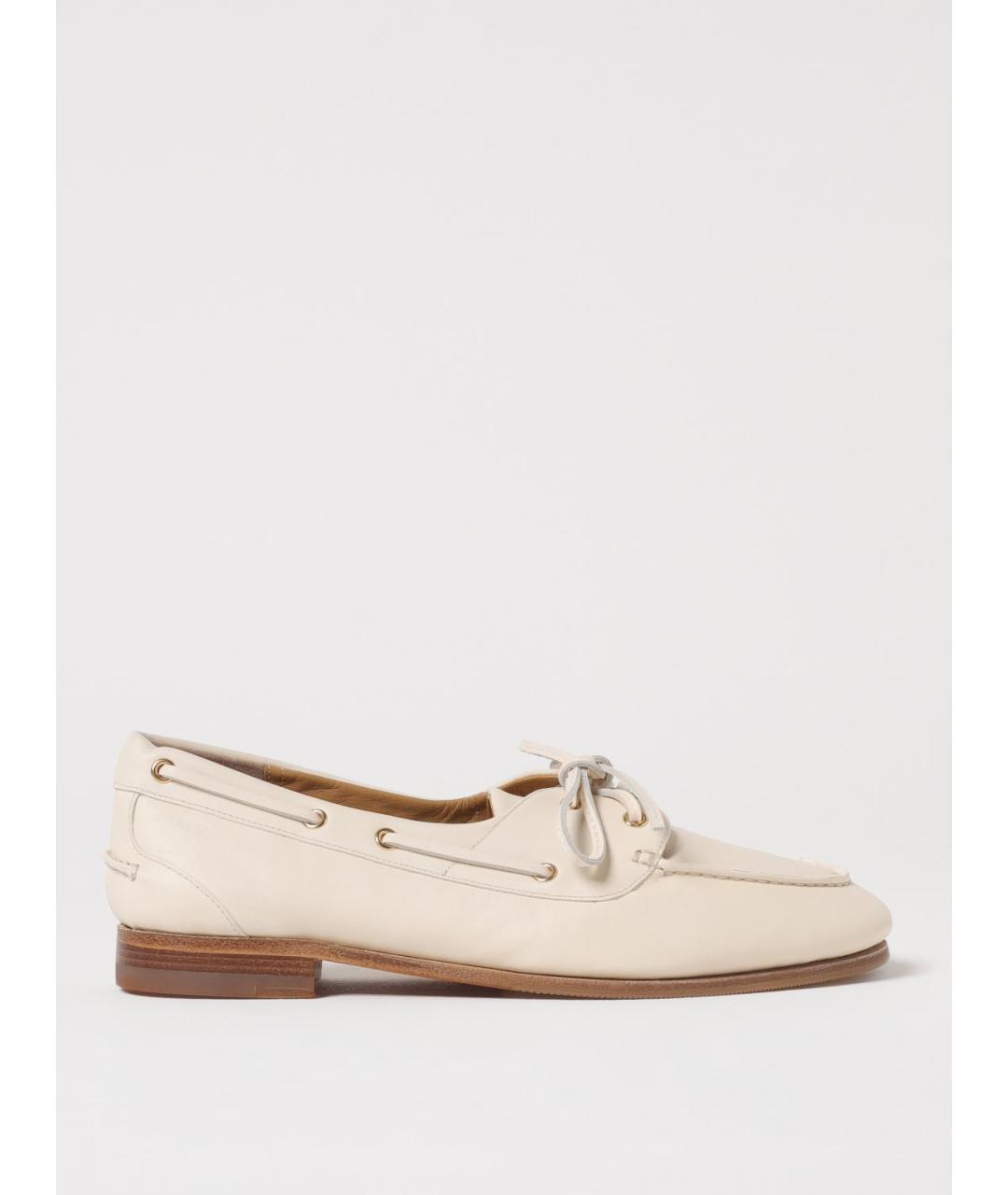 BALLY Бежевые кожаные лоферы, фото 5