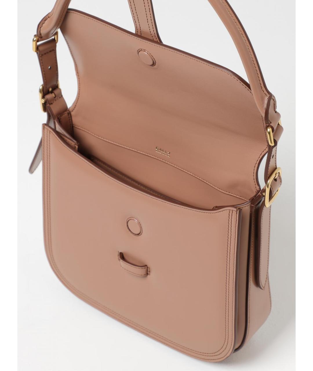BALLY Бежевая кожаная сумка через плечо, фото 4