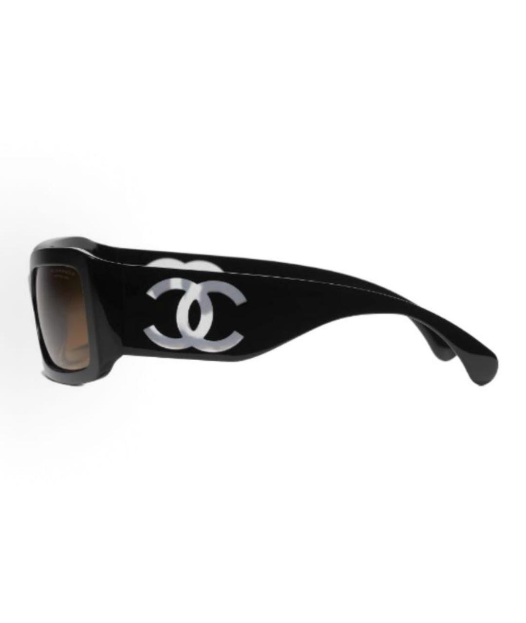 CHANEL Черные пластиковые солнцезащитные очки, фото 3