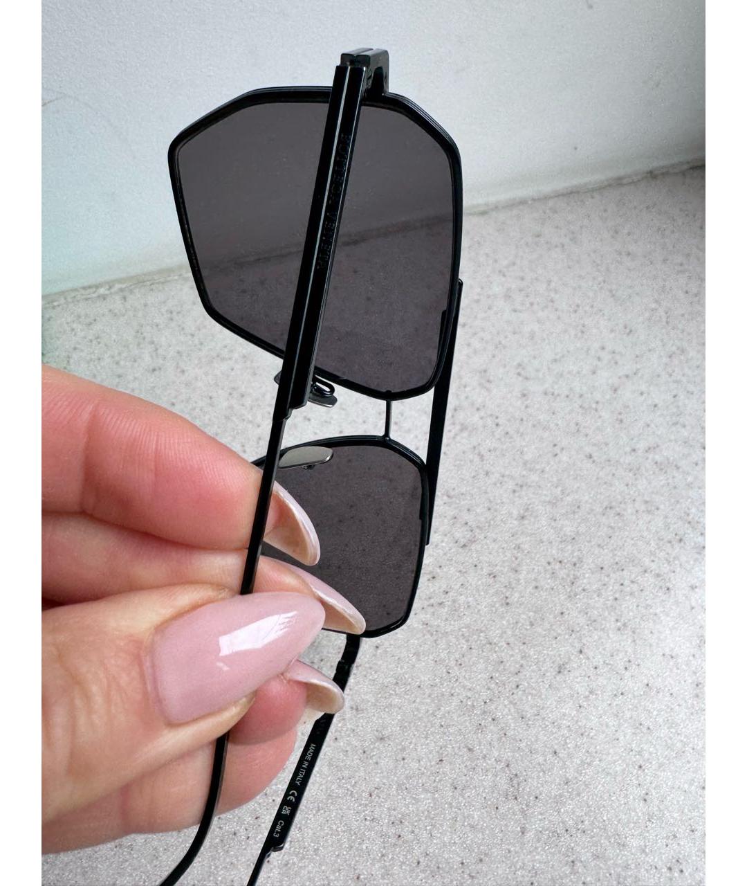 BOTTEGA VENETA Черные металлические солнцезащитные очки, фото 4
