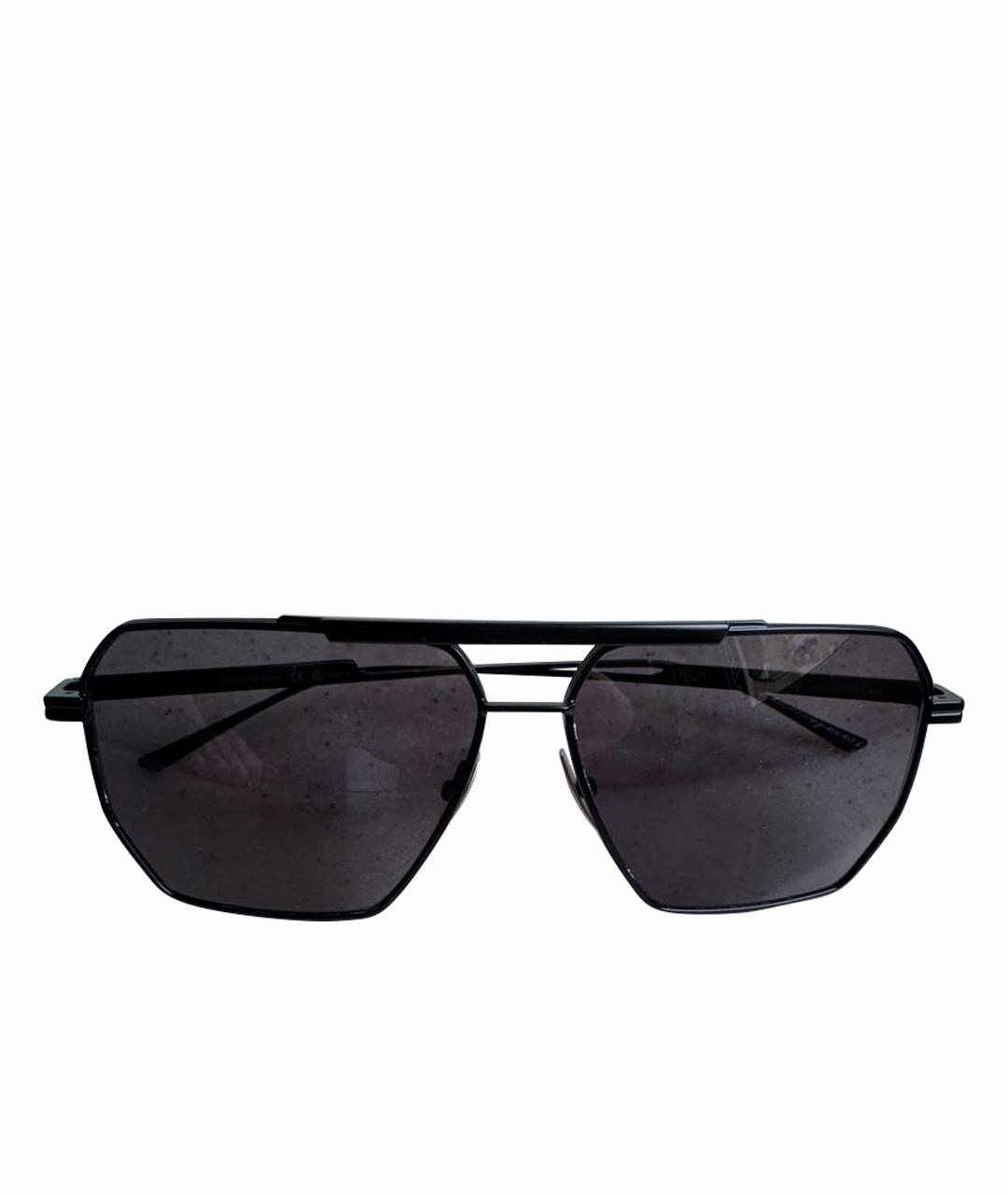 BOTTEGA VENETA Черные металлические солнцезащитные очки, фото 1