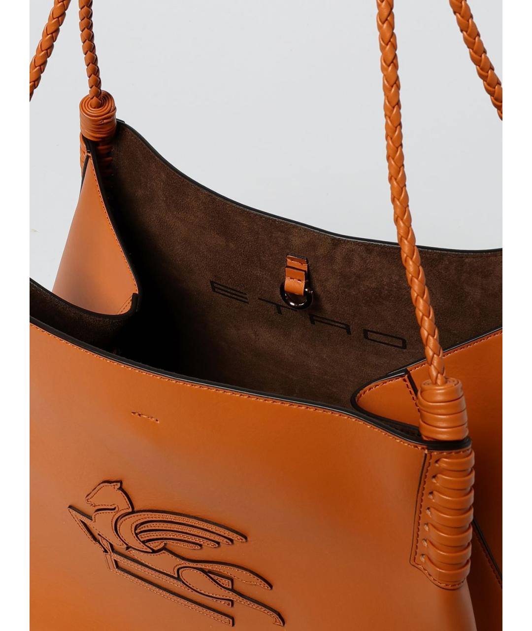 ETRO Оранжевая кожаная сумка тоут, фото 5