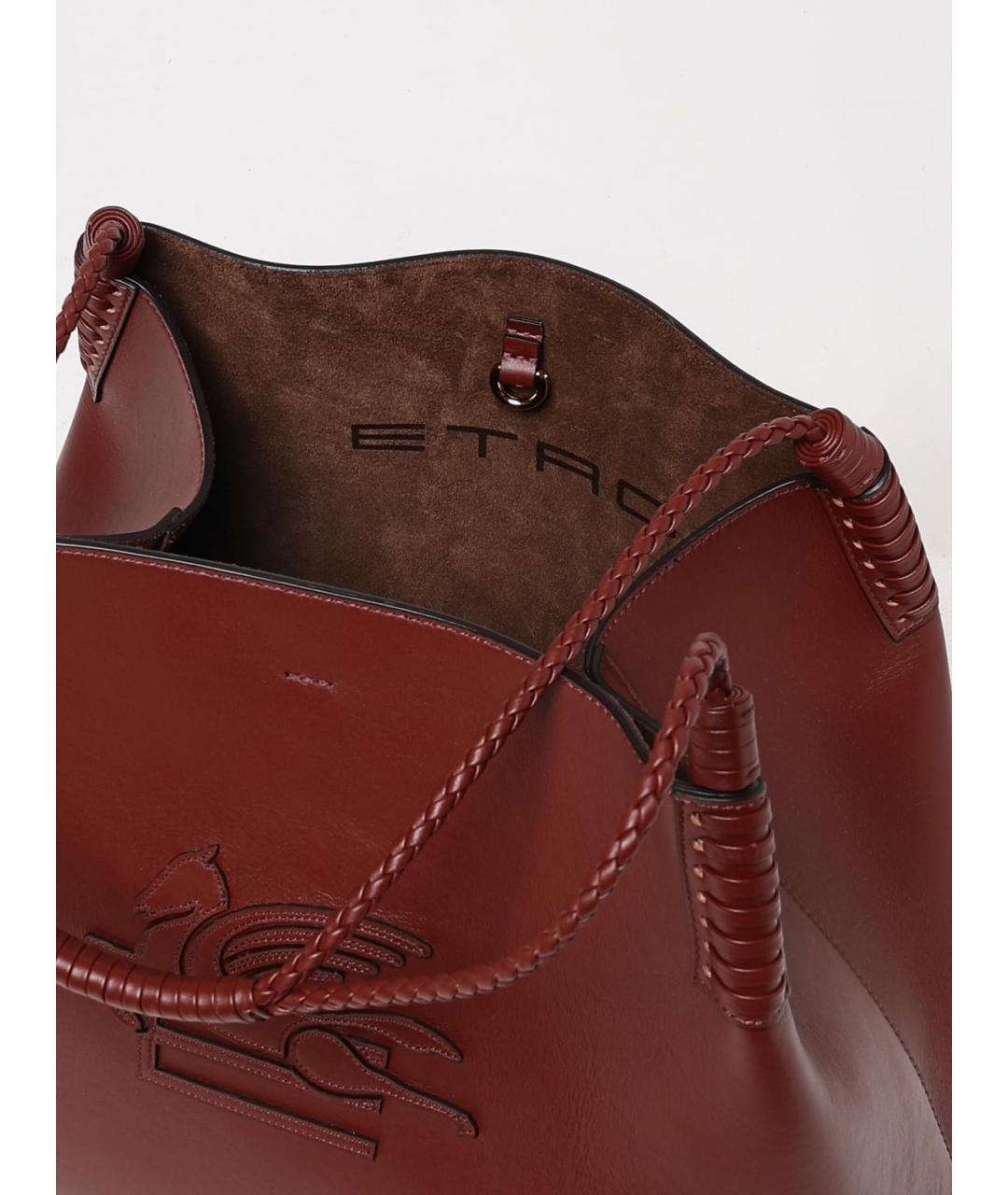 ETRO Бордовая кожаная сумка тоут, фото 5