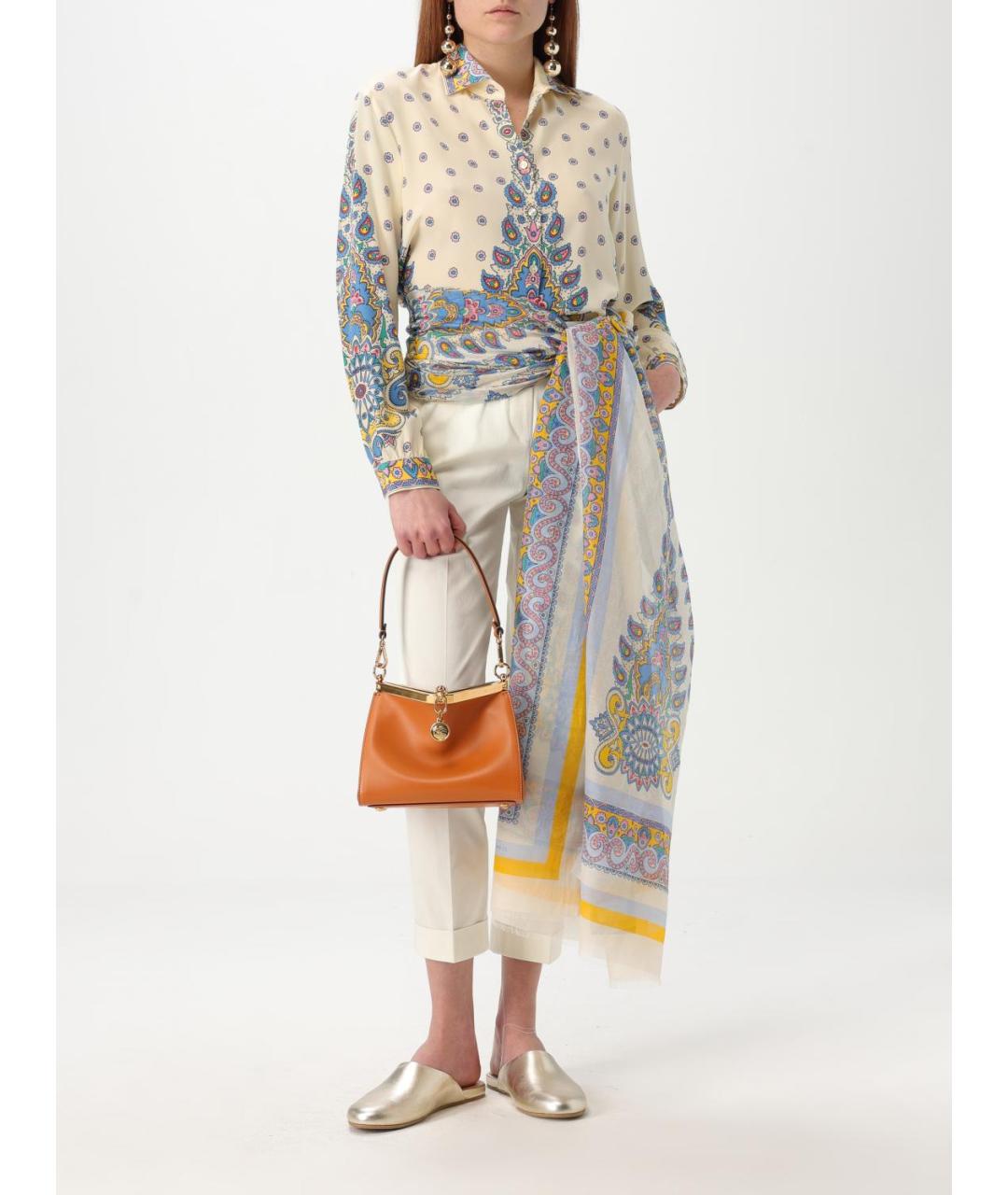 ETRO Оранжевая кожаная сумка через плечо, фото 3