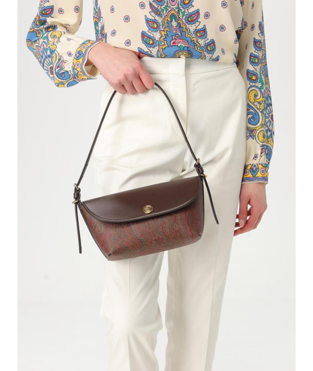 ETRO Коричневая тканевая сумка через плечо, фото 4