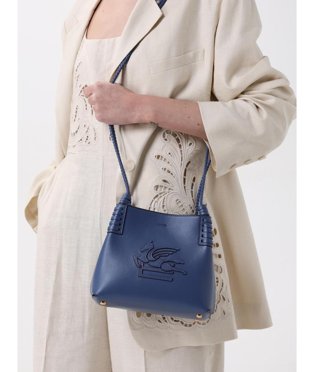 ETRO Синяя кожаная сумка тоут, фото 2