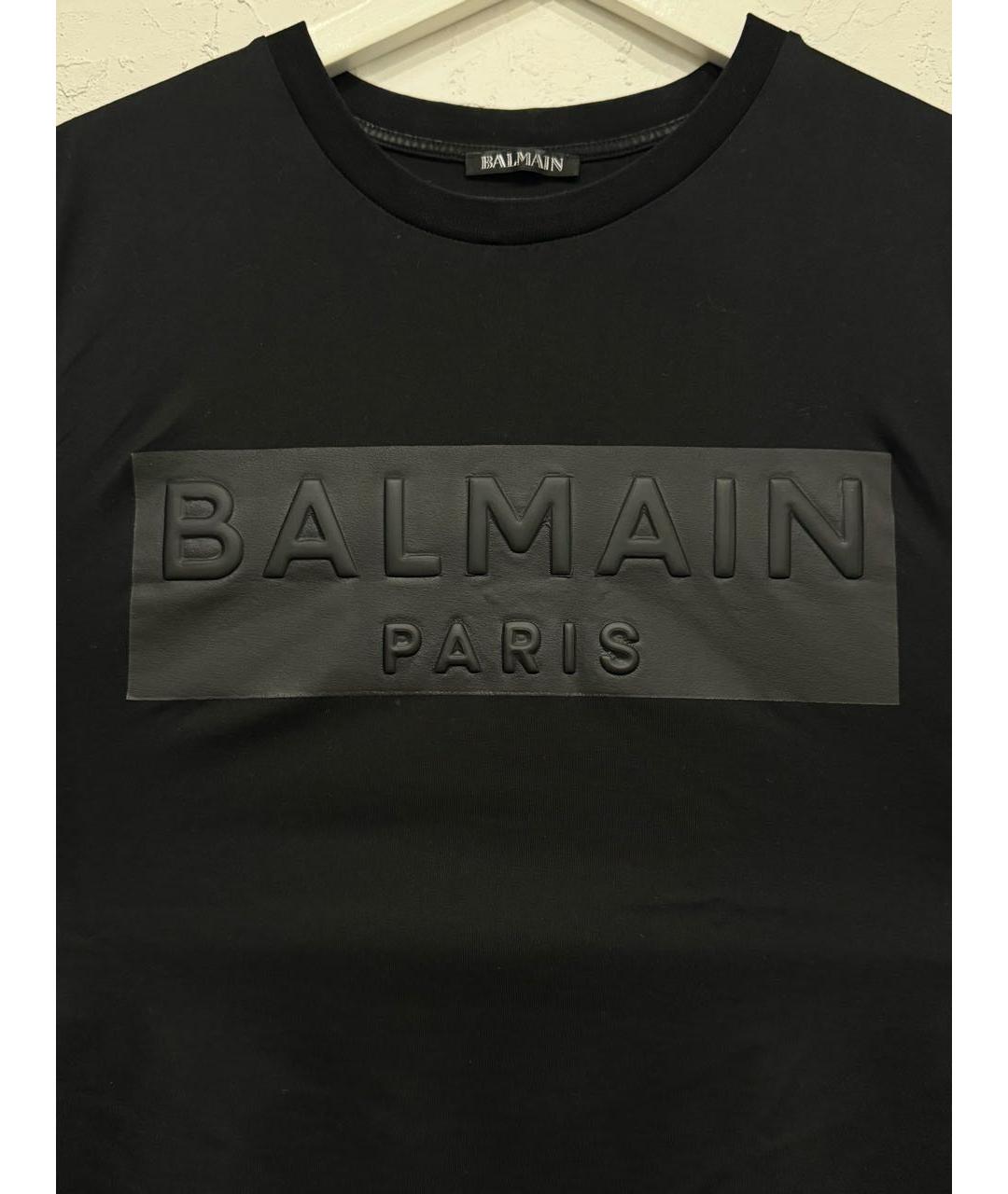BALMAIN Черная хлопковая футболка, фото 4