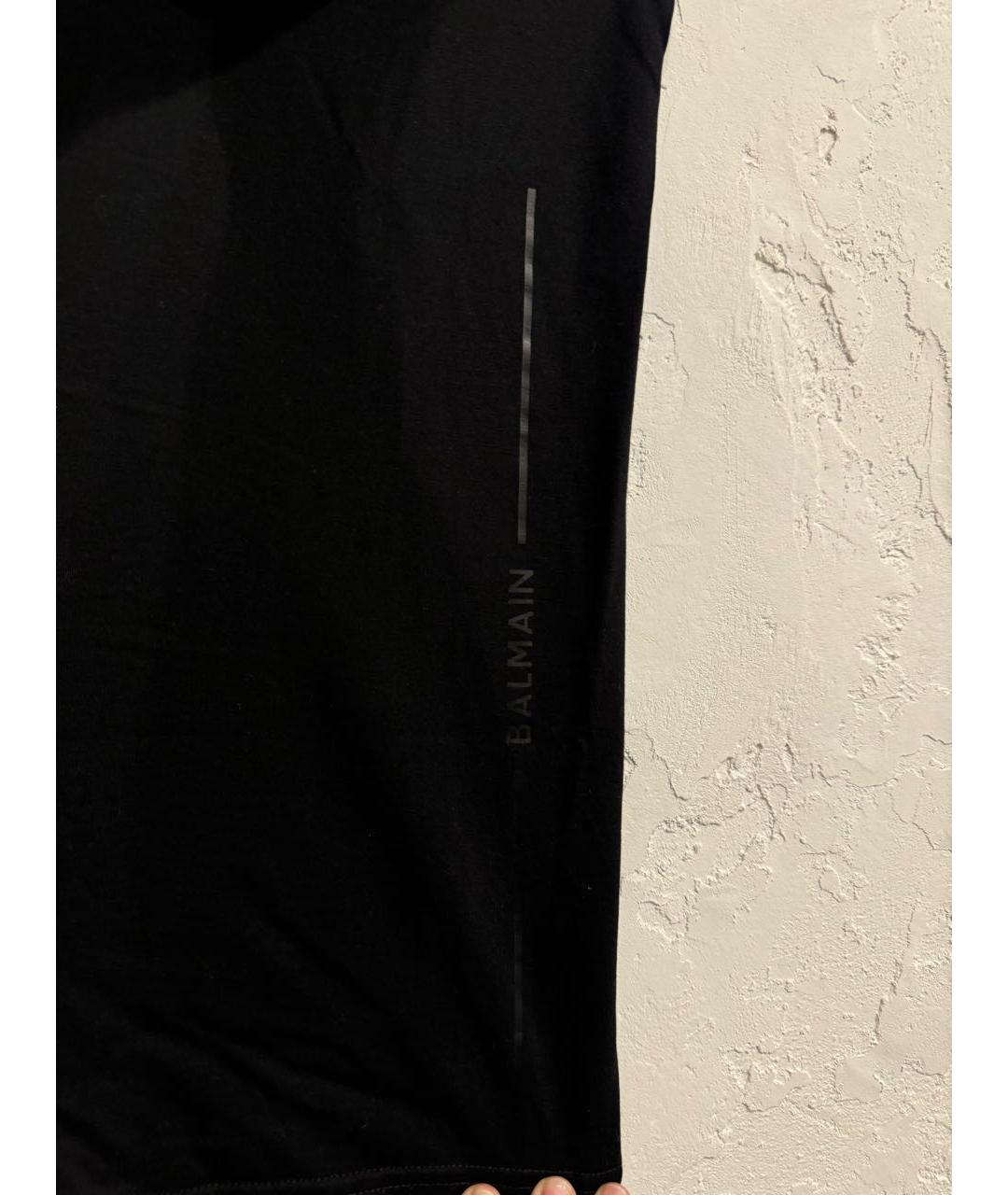 BALMAIN Черная хлопковая футболка, фото 3
