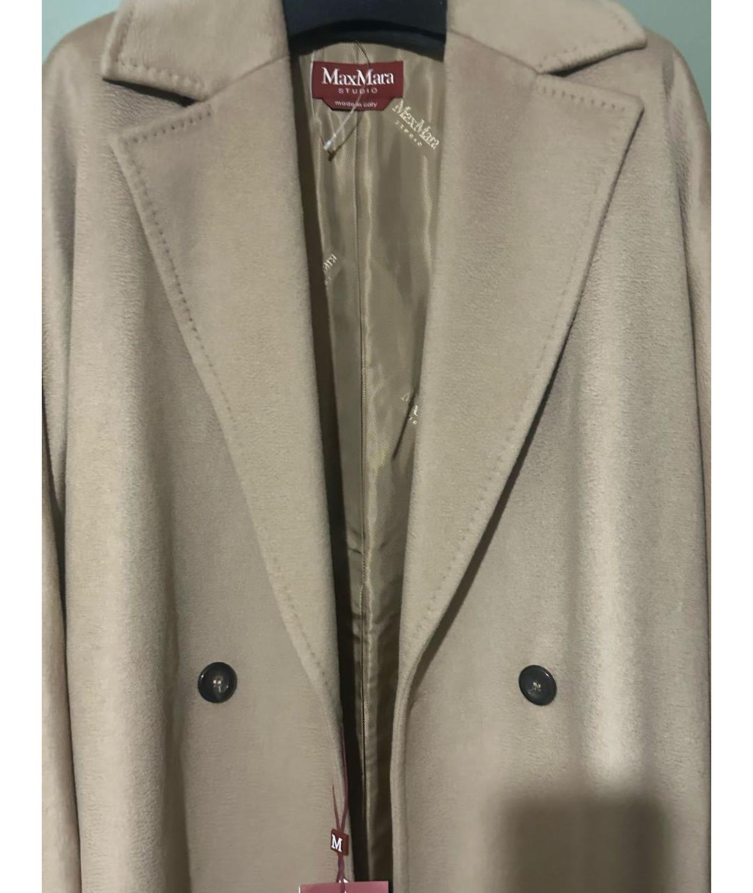MAX MARA Бежевое вискозное пальто, фото 4