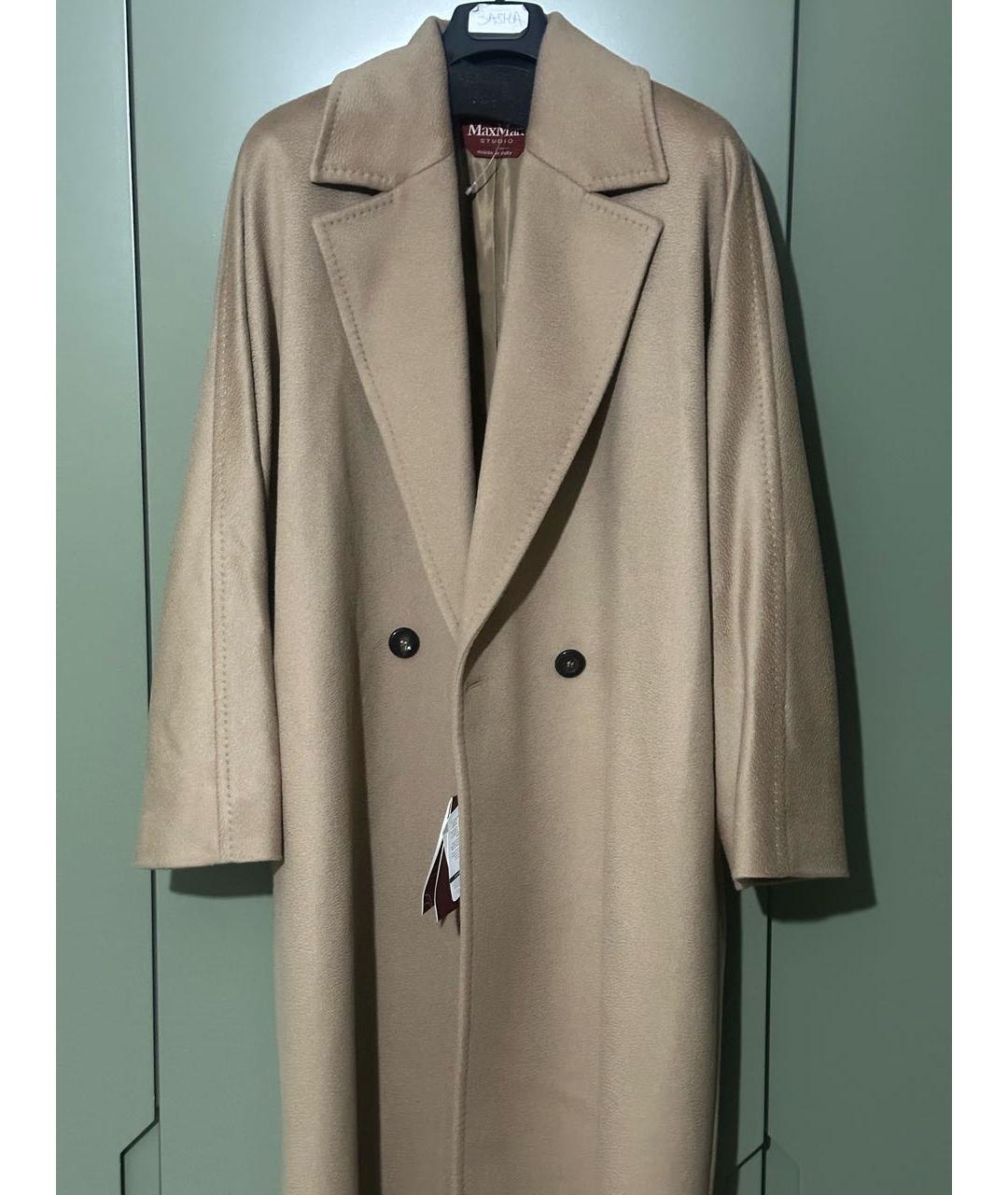 MAX MARA Бежевое вискозное пальто, фото 9