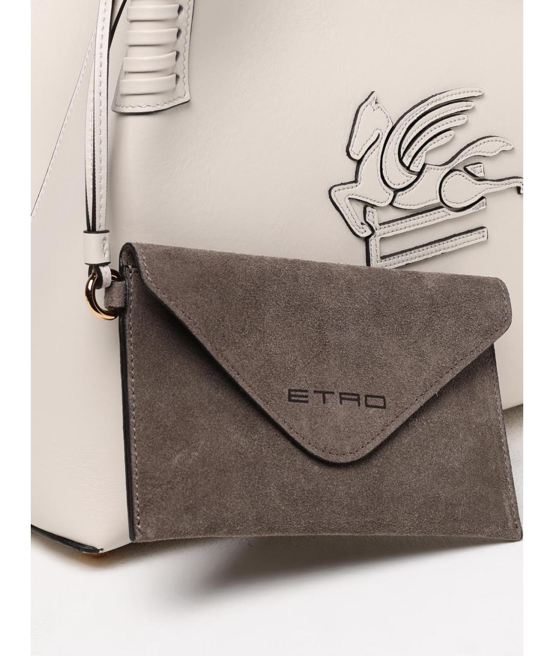 ETRO Бежевая кожаная сумка тоут, фото 4