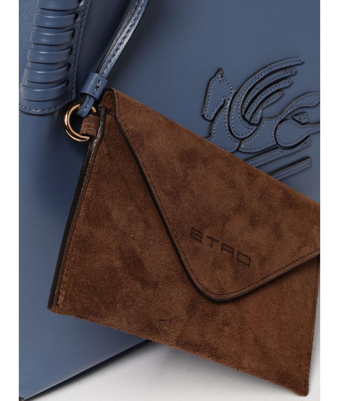 ETRO Синяя кожаная сумка тоут, фото 4