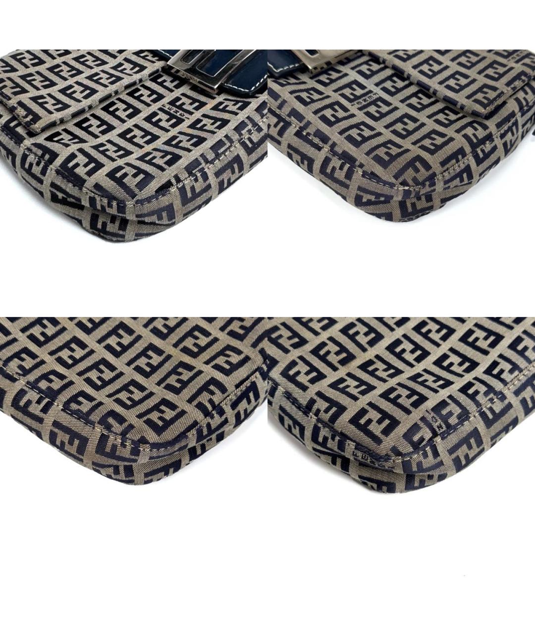 FENDI Темно-синяя деним сумка с короткими ручками, фото 6