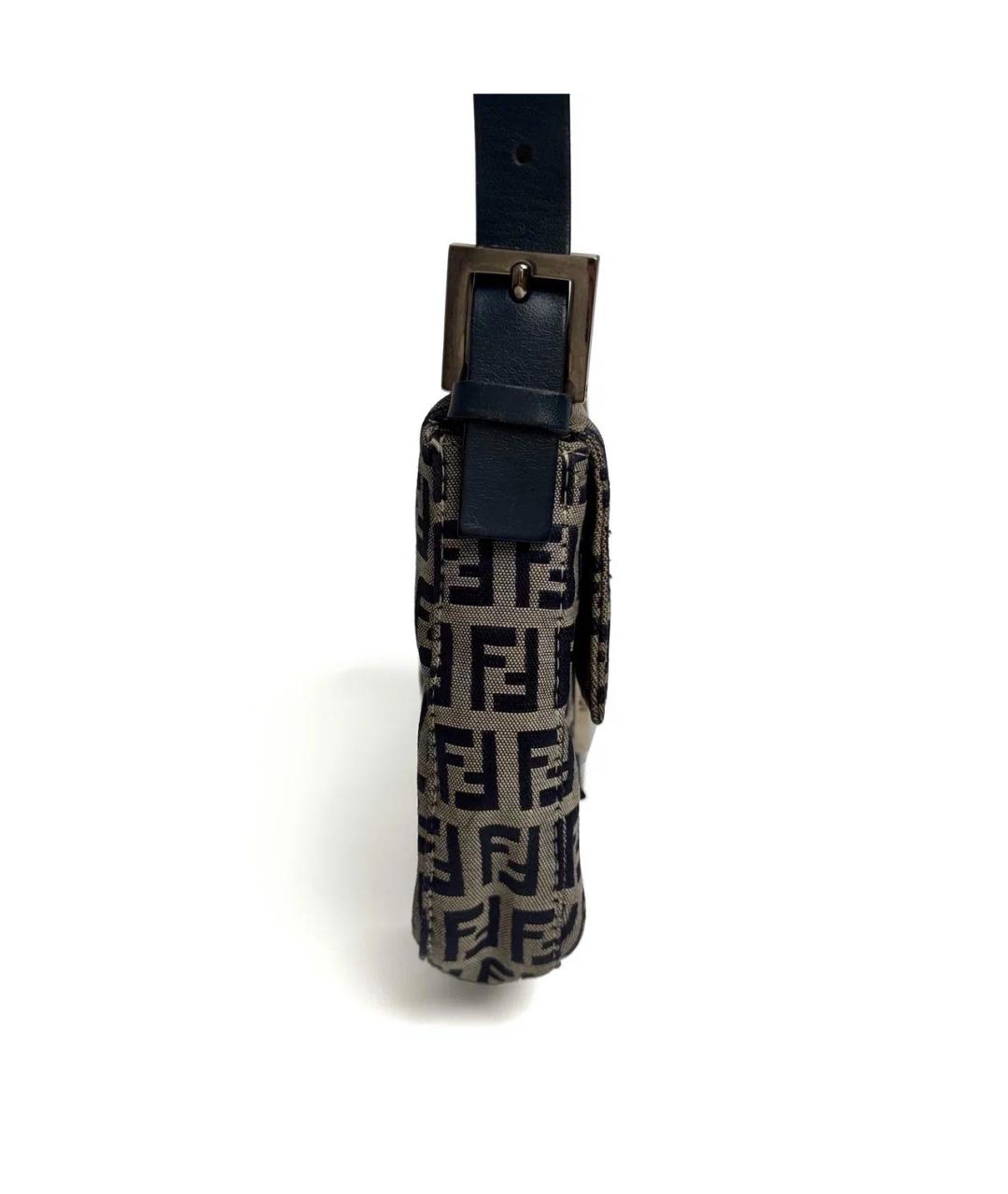 FENDI Темно-синяя деним сумка с короткими ручками, фото 3