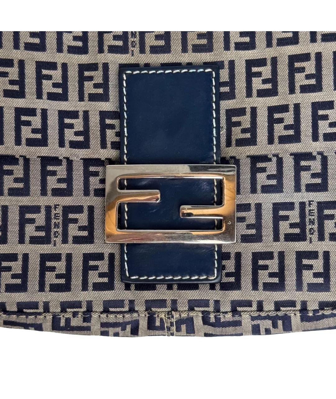 FENDI Темно-синяя деним сумка с короткими ручками, фото 5