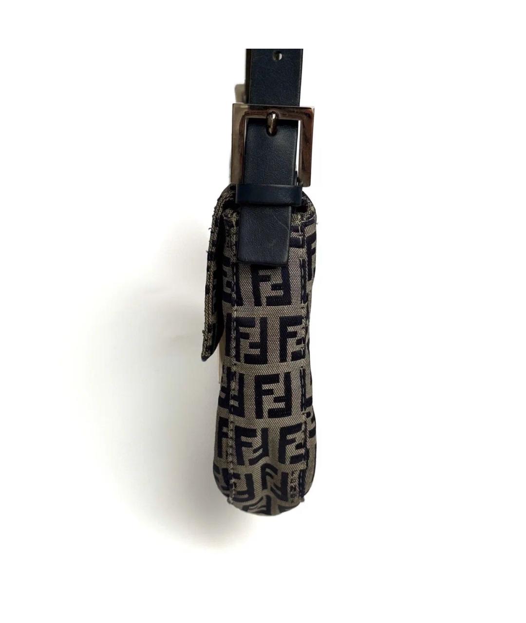 FENDI Темно-синяя деним сумка с короткими ручками, фото 4