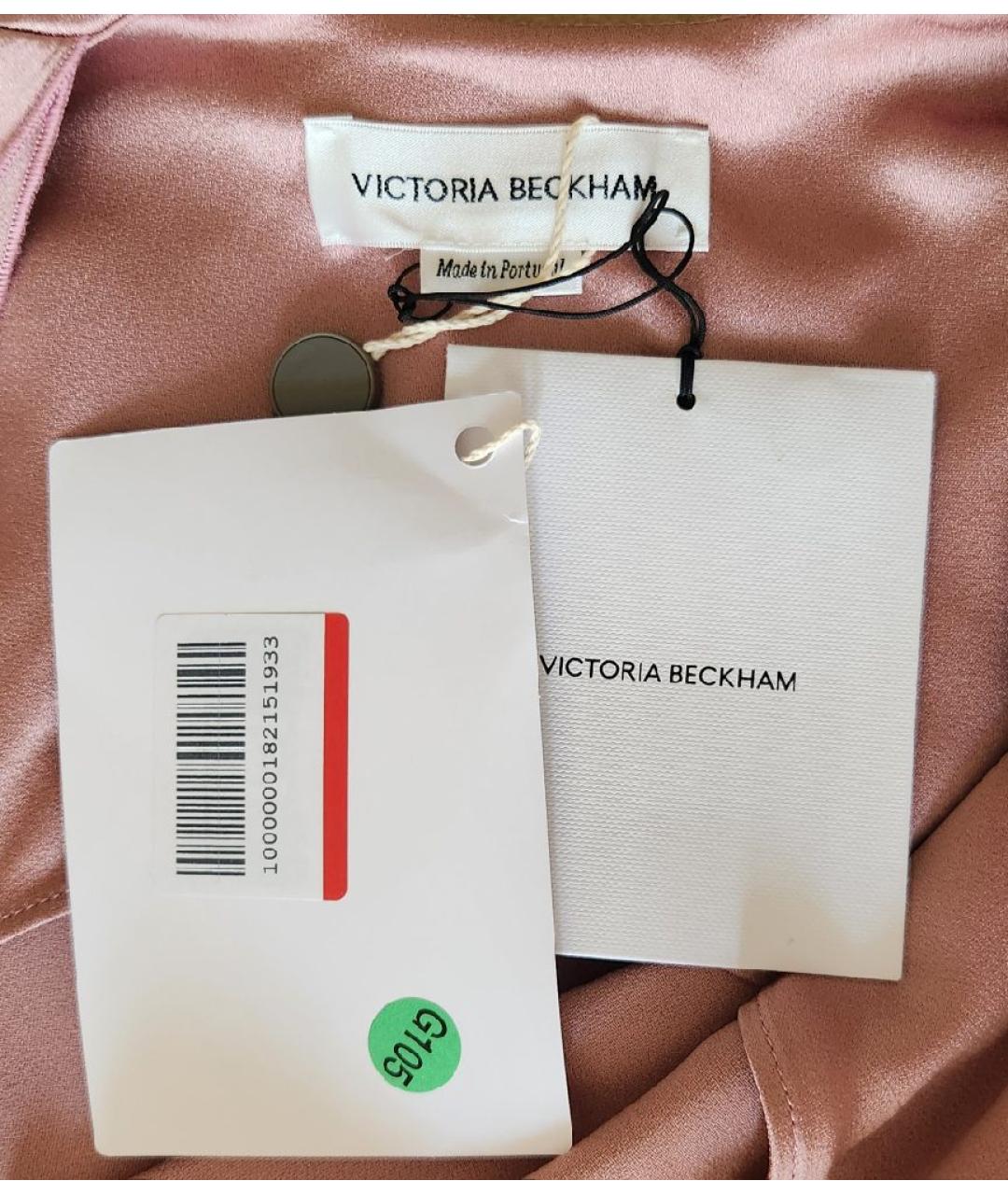 VICTORIA BECKHAM Розовое ацетатное повседневное платье, фото 3