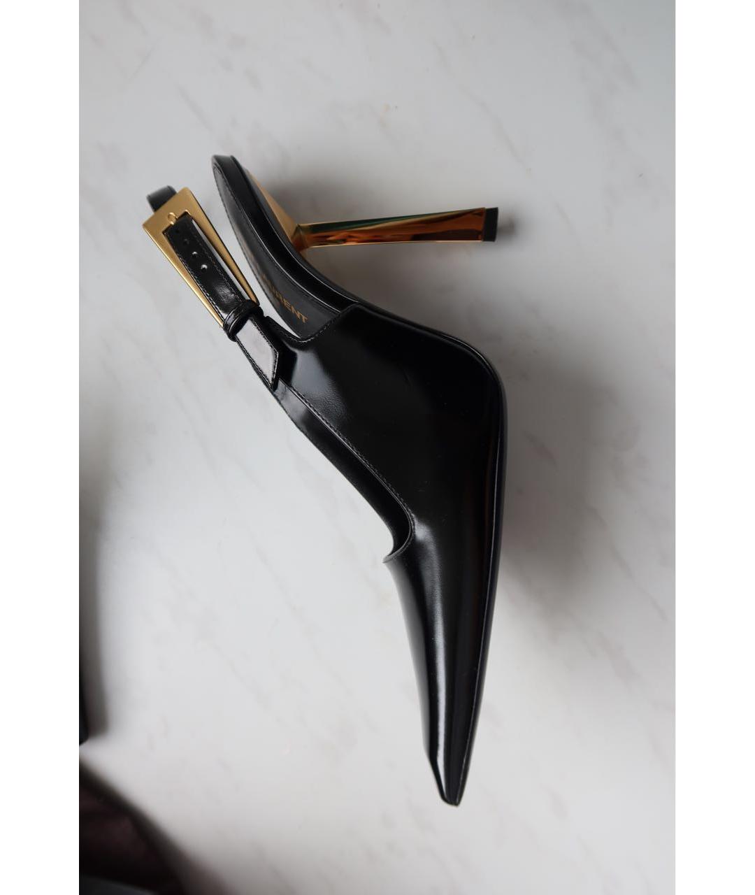 SAINT LAURENT Черные кожаные туфли, фото 8