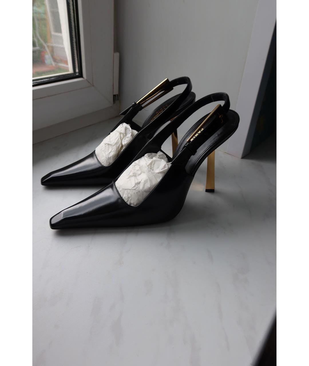 SAINT LAURENT Черные кожаные туфли, фото 2