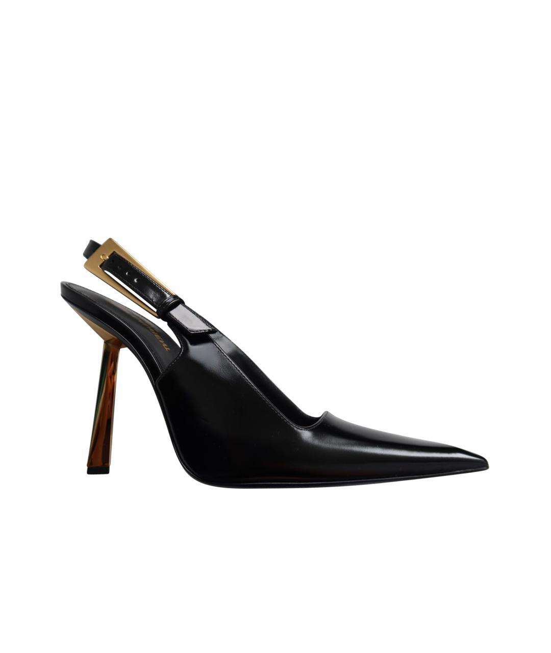 SAINT LAURENT Черные кожаные туфли, фото 1
