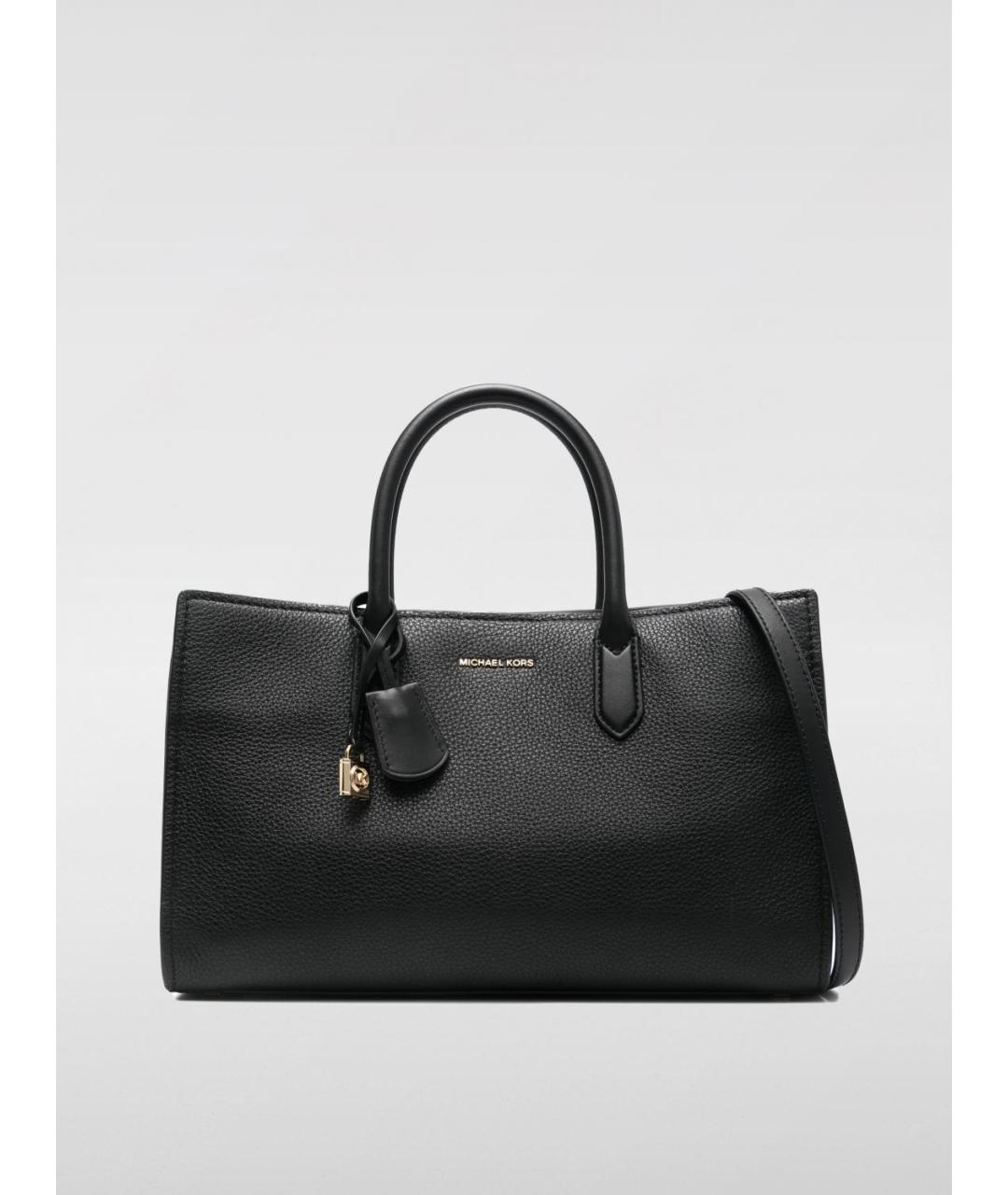 MICHAEL KORS Черная кожаная сумка тоут, фото 6