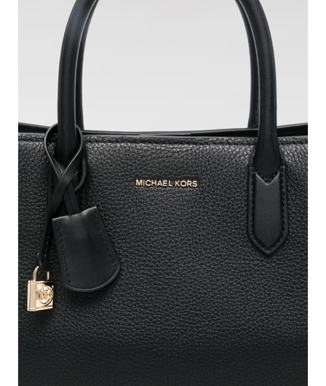 MICHAEL KORS Черная кожаная сумка тоут, фото 4