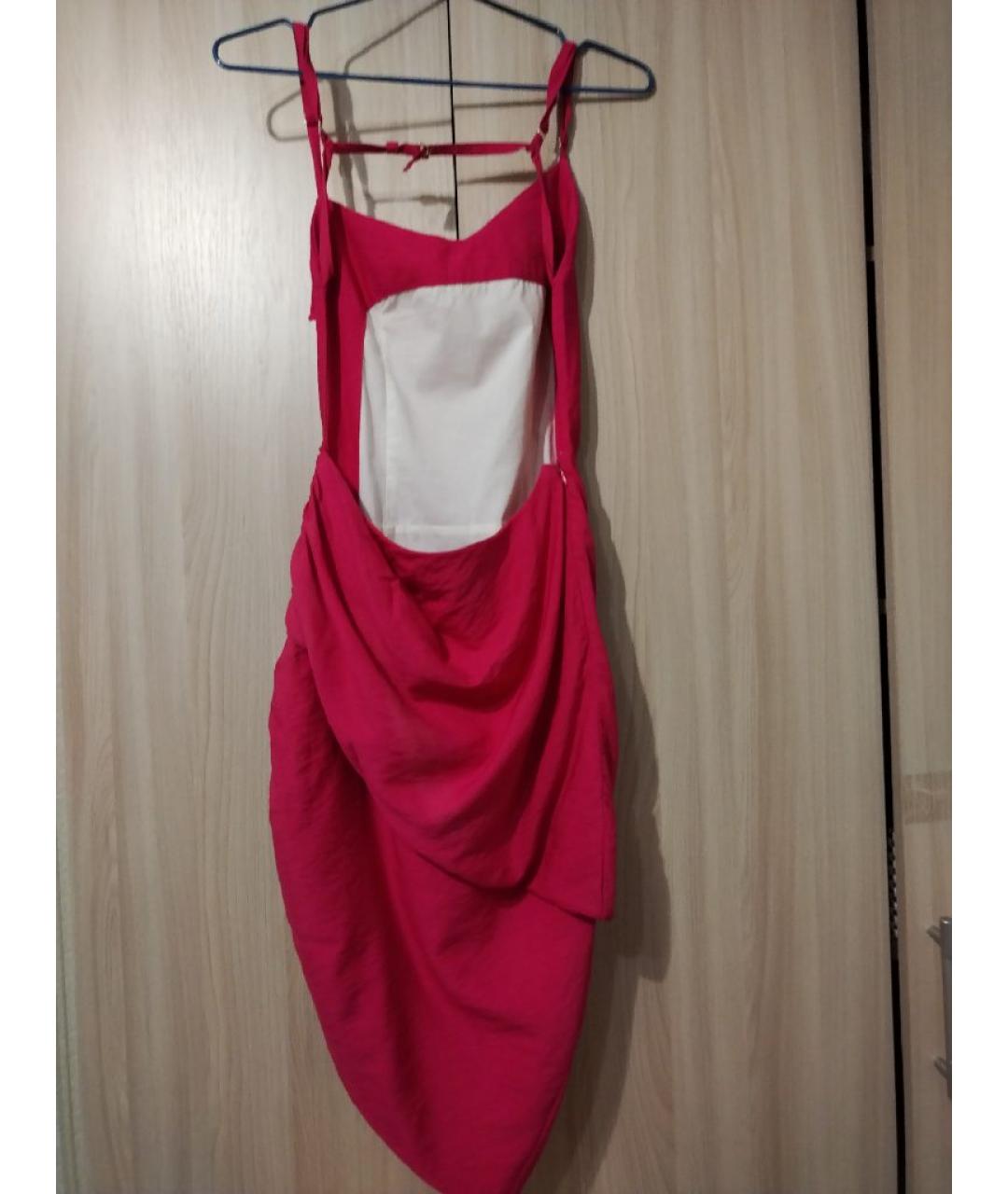 JACQUEMUS Фуксия вискозное коктейльное платье, фото 5
