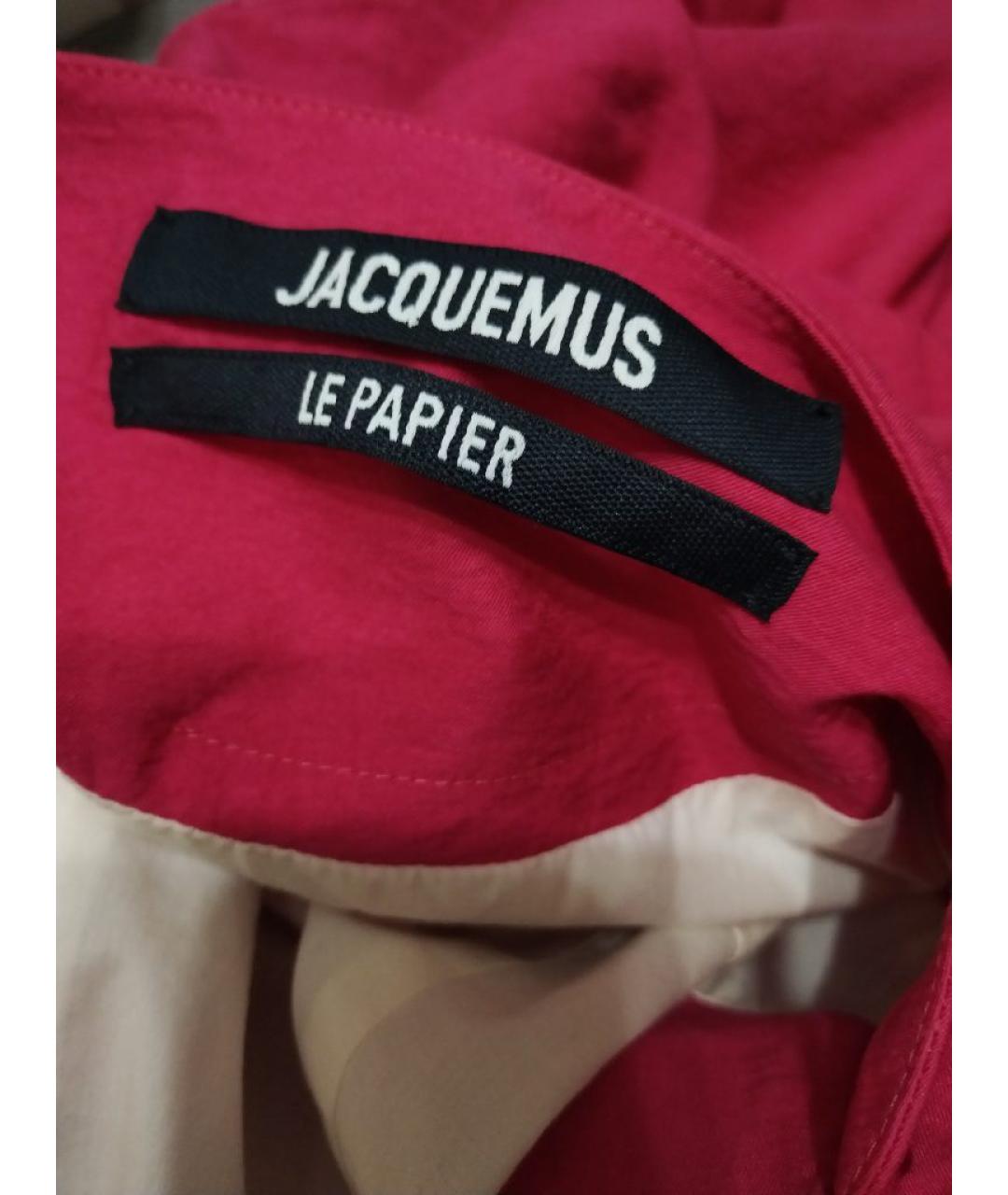 JACQUEMUS Фуксия вискозное коктейльное платье, фото 6