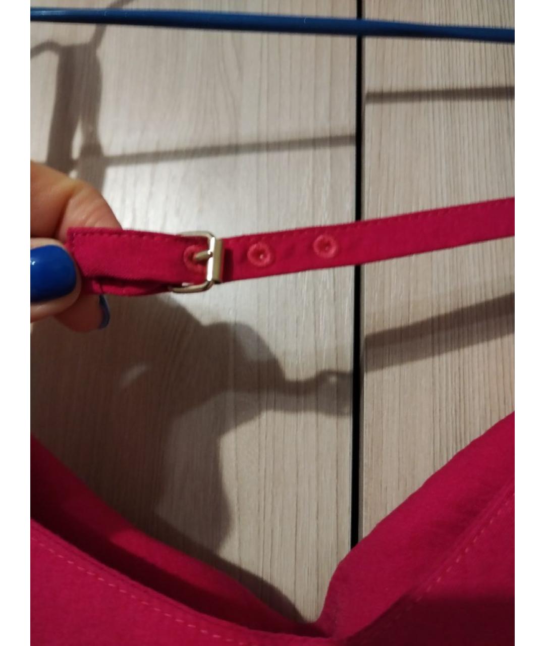 JACQUEMUS Фуксия вискозное коктейльное платье, фото 4