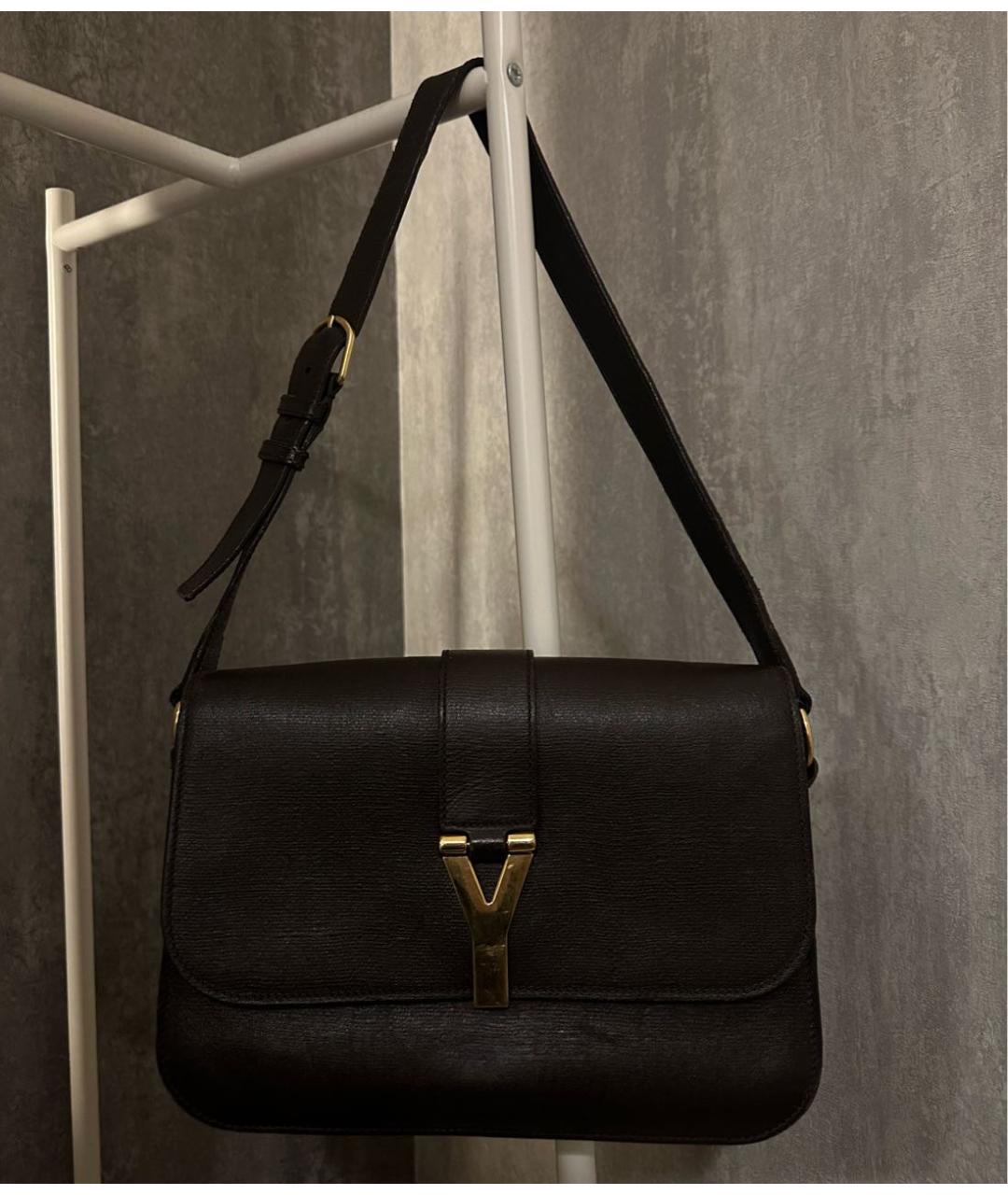 SAINT LAURENT Коричневая сумка с короткими ручками, фото 8