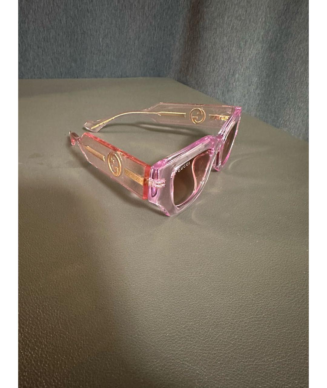GUCCI Розовые пластиковые солнцезащитные очки, фото 2