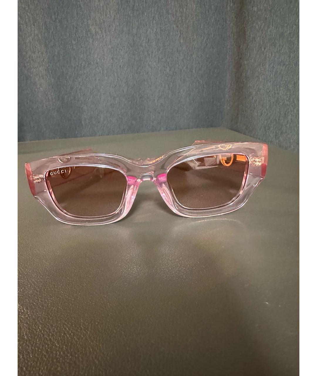GUCCI Розовые пластиковые солнцезащитные очки, фото 6