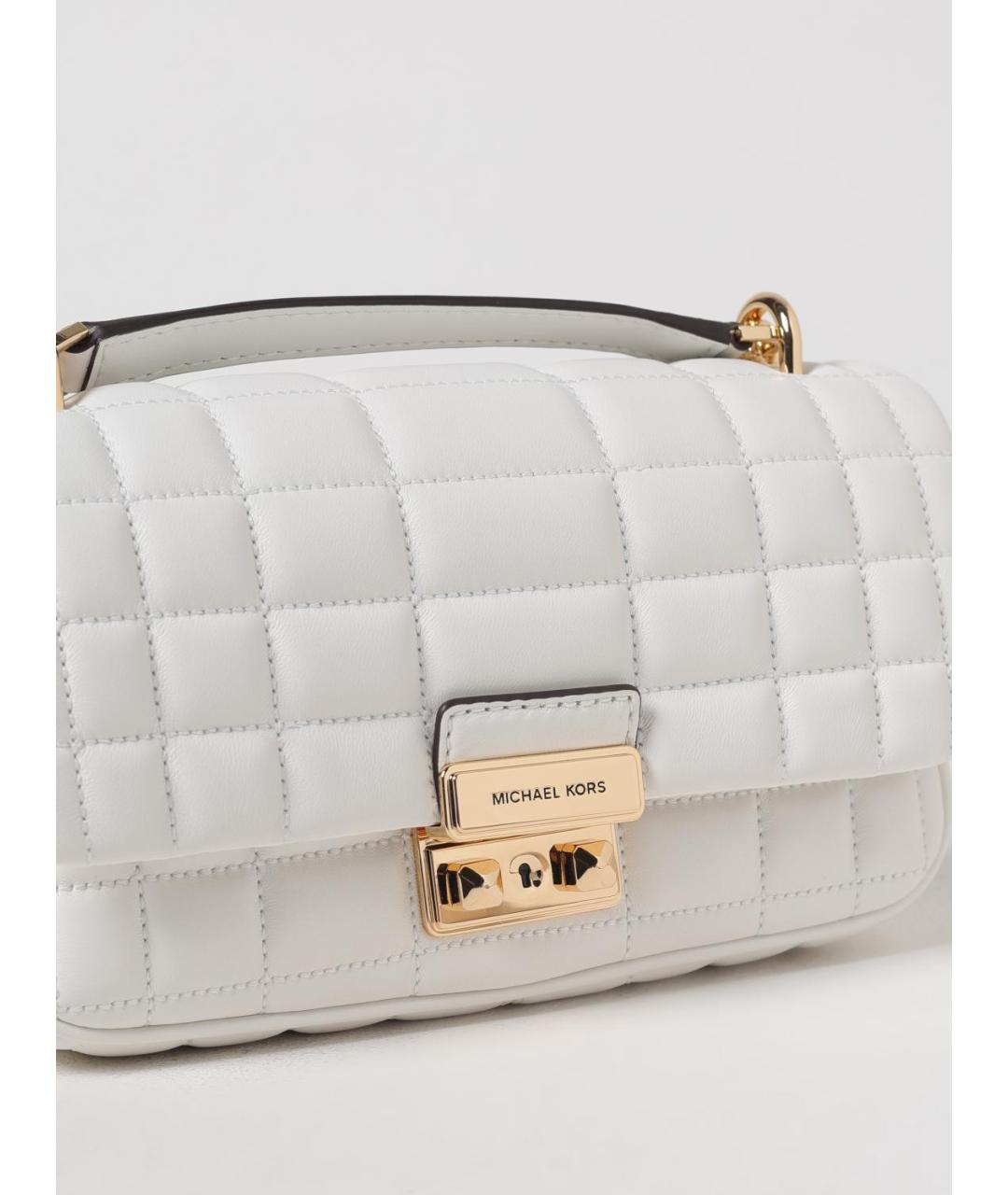 MICHAEL KORS Белая кожаная сумка через плечо, фото 3