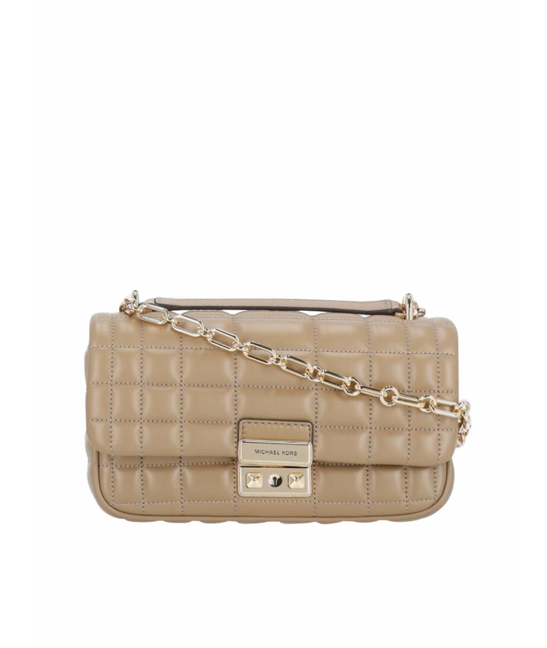 MICHAEL KORS Бежевая кожаная сумка через плечо, фото 1