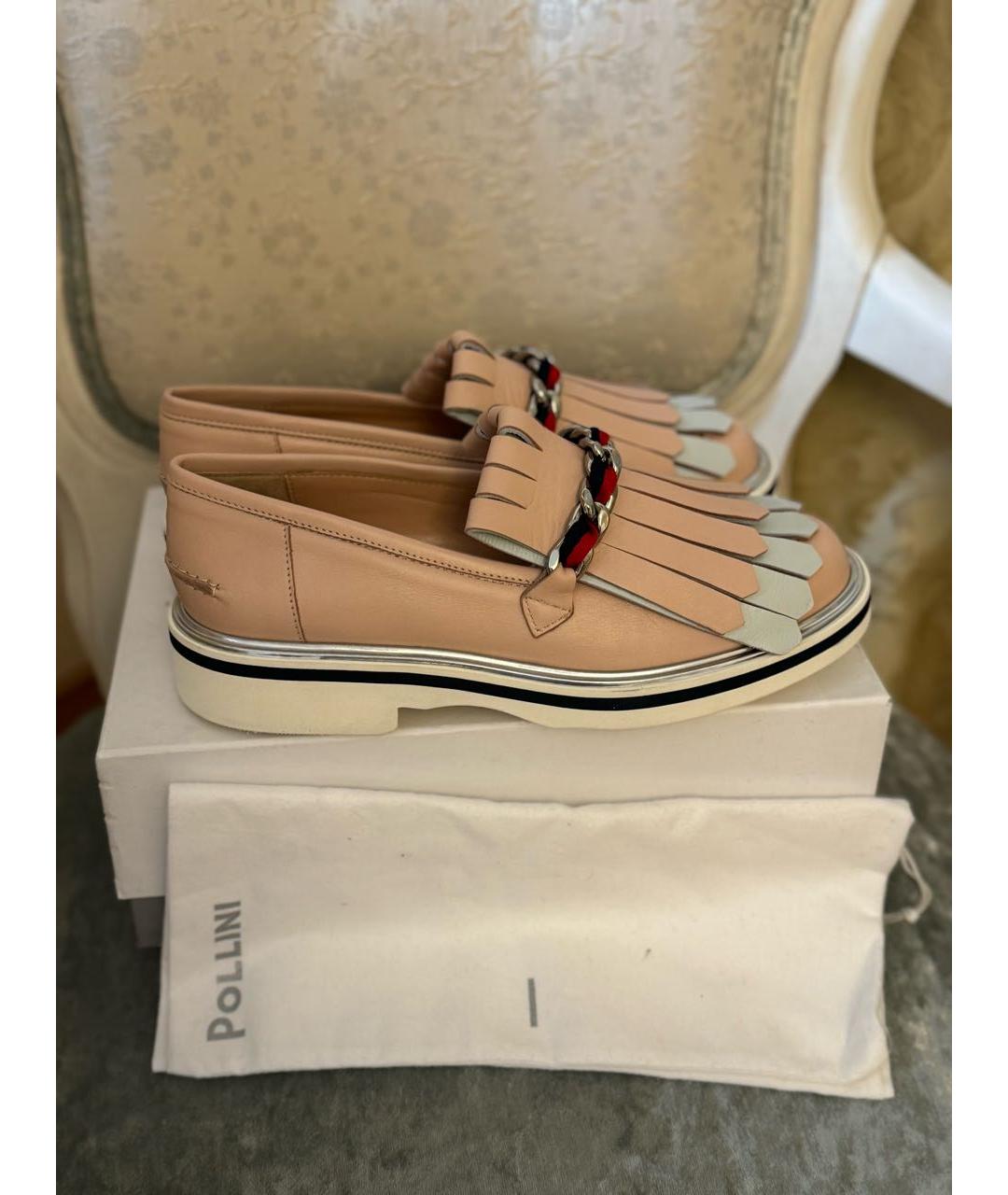 POLLINI Розовые кожаные лоферы, фото 9