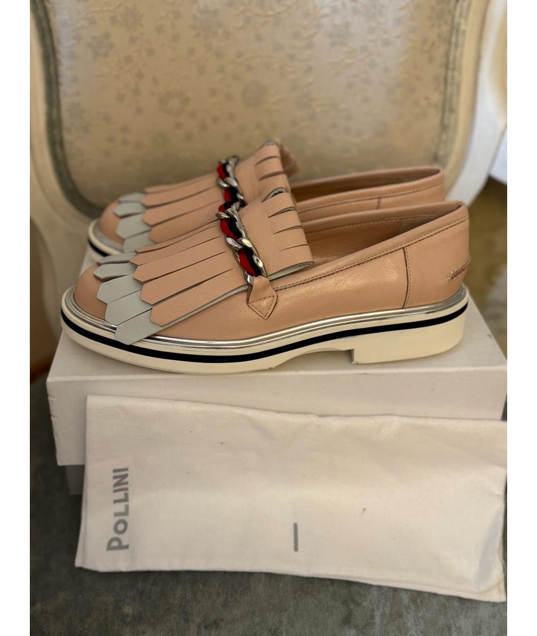 POLLINI Розовые кожаные лоферы, фото 8