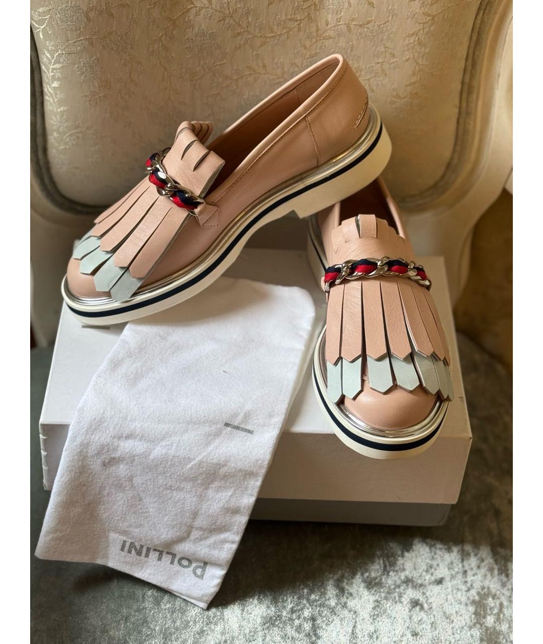 POLLINI Розовые кожаные лоферы, фото 3