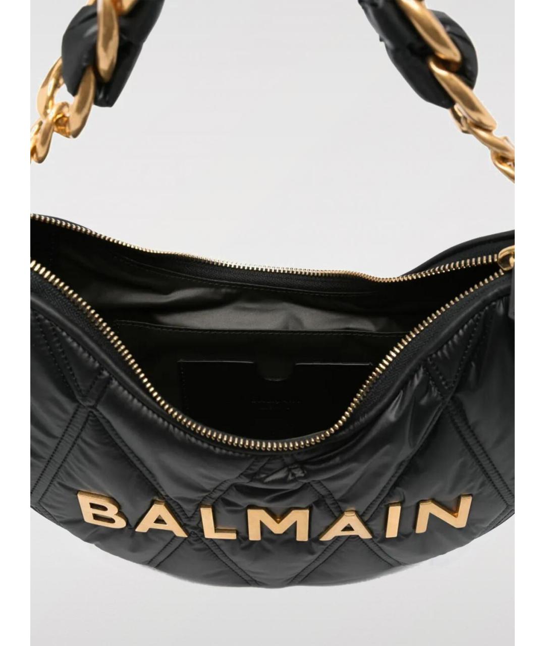 BALMAIN Черная кожаная сумка через плечо, фото 4