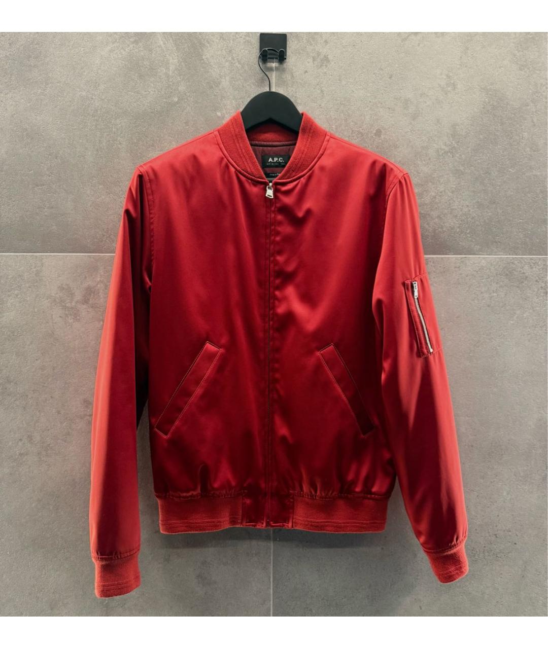 A.P.C. Бордовая полиуретановая куртка, фото 6