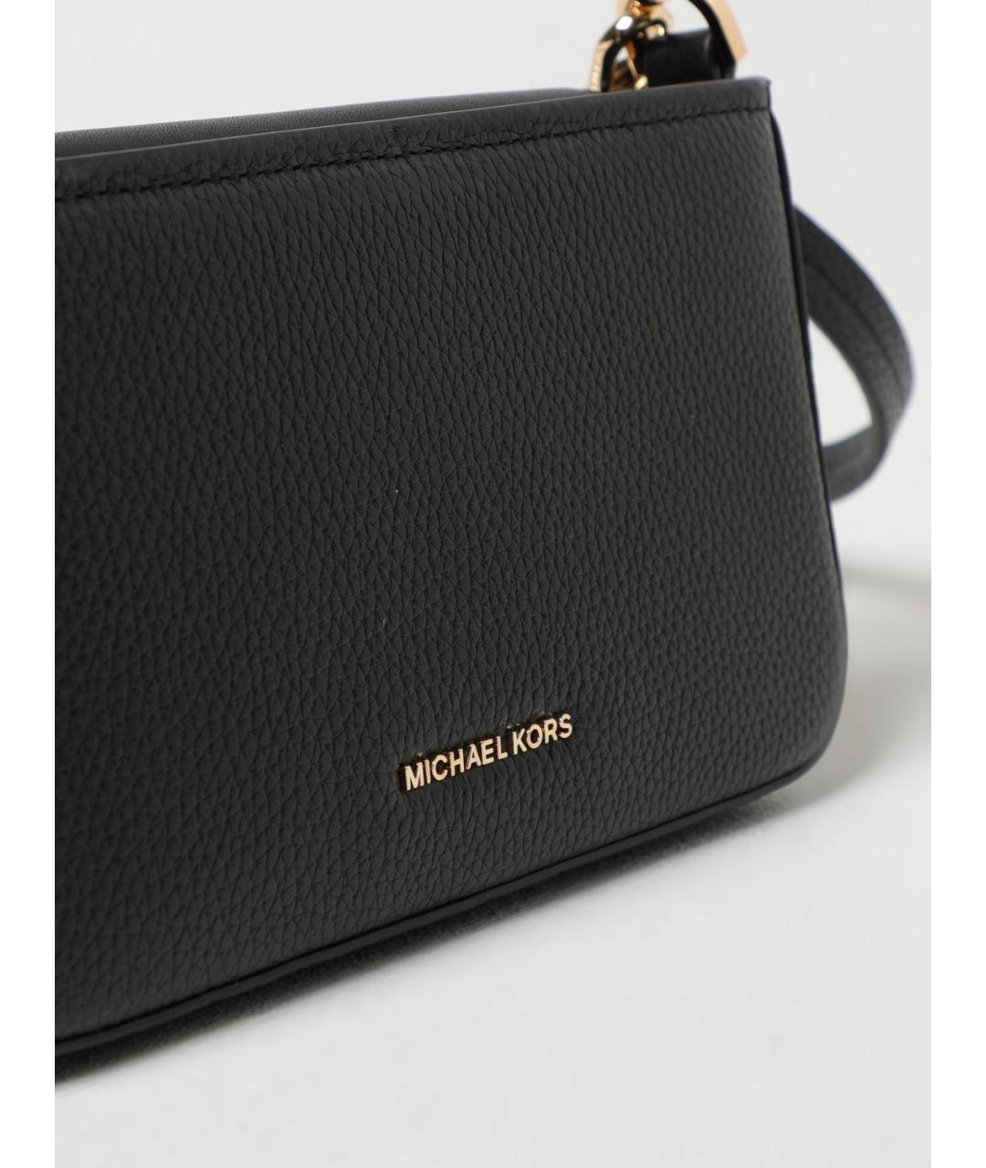 MICHAEL KORS Черная кожаная сумка через плечо, фото 3