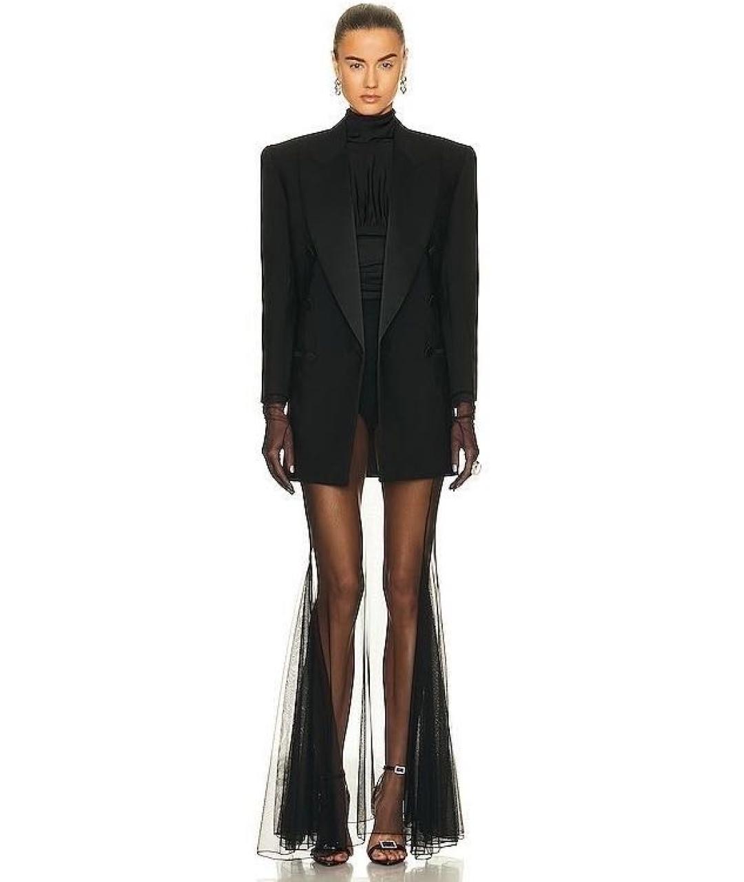 SAINT LAURENT Черная шифоновая юбка макси, фото 2